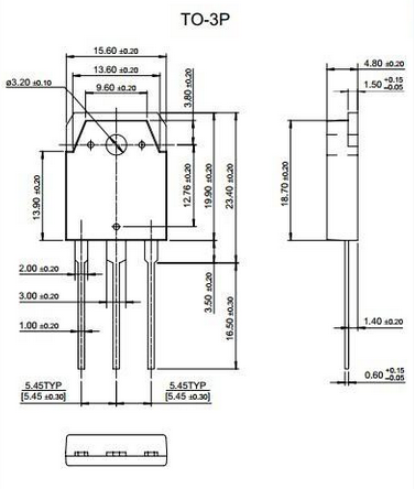 90A/400V快恢復(fù)二極管HFD9040P外形結(jié)構(gòu)與尺寸