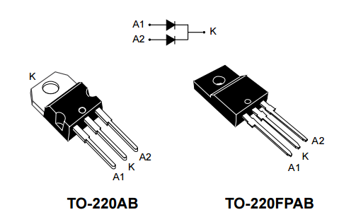 200V/16A快恢復二極管STTH1602C