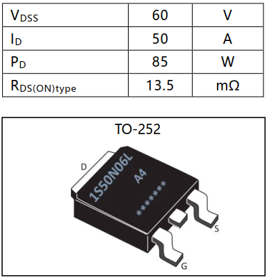 N溝道增強(qiáng)型50A/60V MOSFET