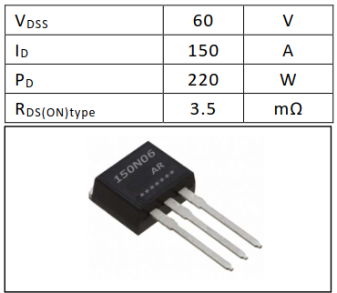 N溝道增強型150A/60V MOSFET