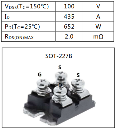 N溝道增強型420A/100V MOSFET