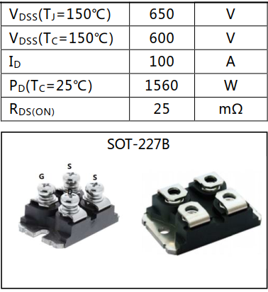 N溝道100A/600V大電流超結(jié)MOSFET