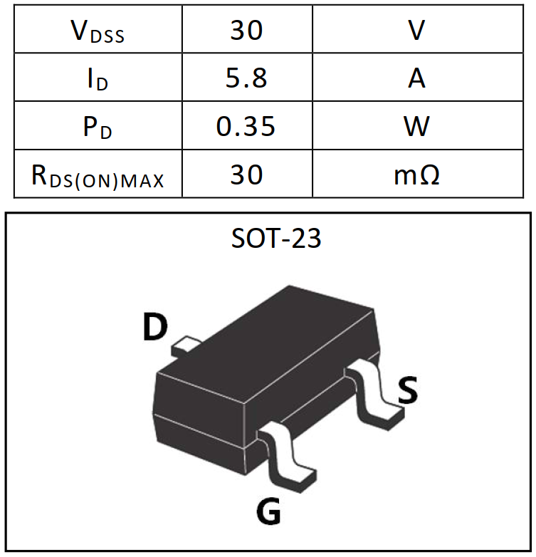 N溝道增強(qiáng)型6A/30V MOSFET