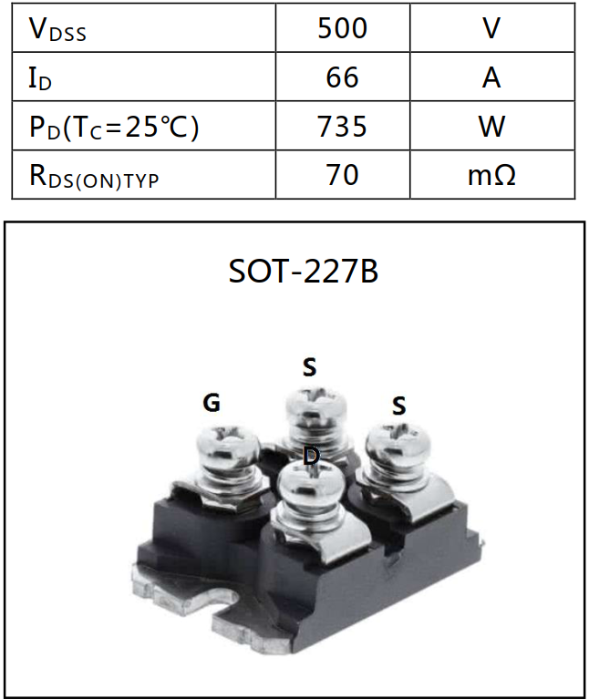 海飛樂(lè)技術(shù)500V 66A功率MOSFET模塊參數(shù)